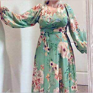 Floral wrap maxi